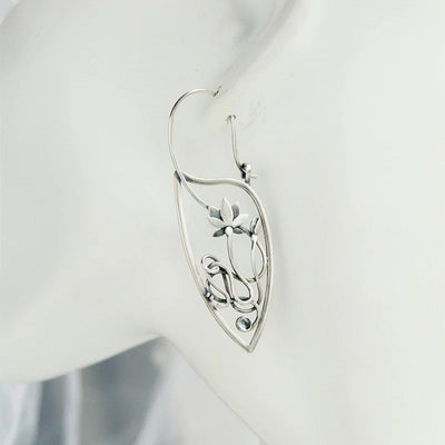 Orecchini in argento sterling con fiori di loto