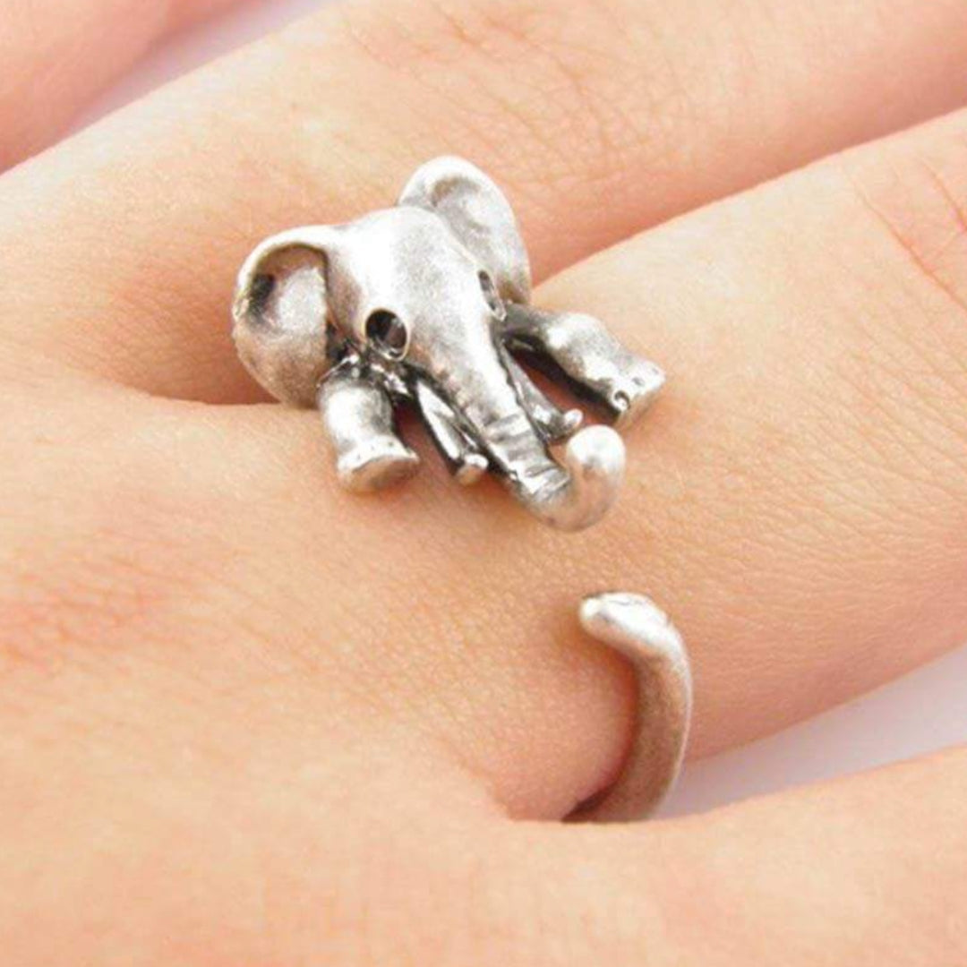 Anello Elefante Regolabile in Argento 925