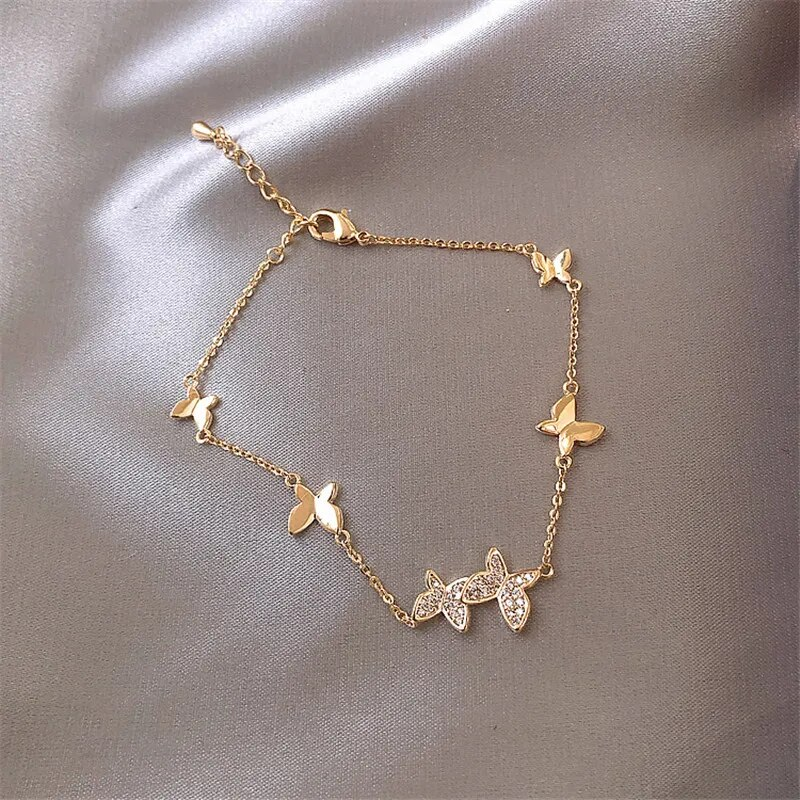 Bracciale con farfalle d'oro