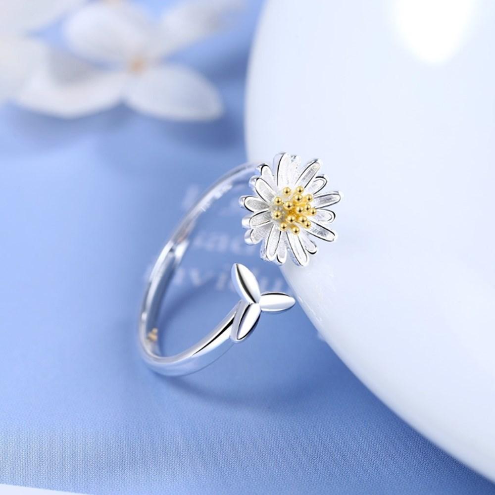 Anello Girasole Regolabile in Argento